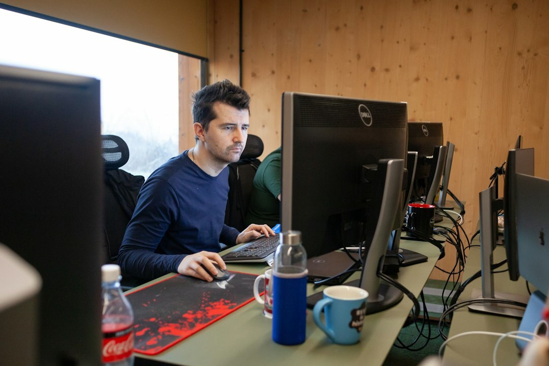 person learning programming at desk